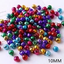 100 个 6-14 毫米铝制彩色小铃铛 DIY 手工编织吊坠节日圣诞节宠物项圈配件 - 鋁質混色鈴鐺 - 查看 12