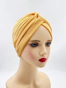 1pc Women's Solid Color Minimalist All-Match Comfortable Outdoor Head Wrap Hat ( Style) - Brown - View 5