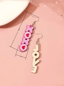 1雙情人節木製甜心耳環,有皇冠、心形、水滴、鎖頭和愛情字母等圖案,是女性日常佩戴的理想之選,也是給女友和妻子禮物的好選擇,比如在周年紀念日、生日、聖誕節等場合 - 彩色 - 查看 2
