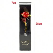 YUDA Colorful Light Up Rose Flower, Dazzling Artificial Rose Flowers, Laser Artificial Flower Ornaments, Gifts For Valentine's Day And Mother's Day - 紅色1PCS - 查看 5