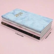 1本2024 365天時間管理週刊a6英文pu皮日記筆記本,學生和商務使用 - 粉色 - 查看 7