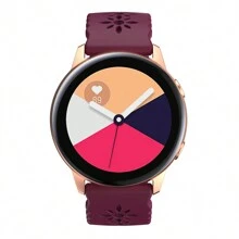 1pc Women's 18mm Solid Color Universal Plum Blossom Pattern Silicone Watch Strap As A Gift For Students Returning To School - Multicolor - View 8