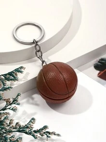 男士休閒運動啡色籃球裝飾鑰匙扣掛件 - 咖啡棕 - 查看 9