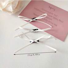 1入時尚緞帶編織蝴蝶結髮夾，適用於芭蕾風格，美學又甜美的髮飾 - 白色 - 查看 5