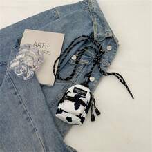 1 件迷你颈包零钱包耳机包个性斜挎钥匙包精致百搭吊坠包男女皆宜 - 白色 - 查看 5