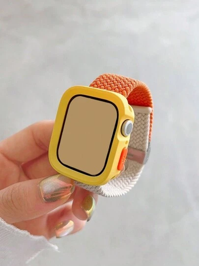 2条尼龙透气可调节腕带及镂空TPU保护壳，兼容 40/41/42/44/45/46/49mm，适用于 Ultra/SE/Series 11/10/9/8/7/6/5/4，智能手表配件