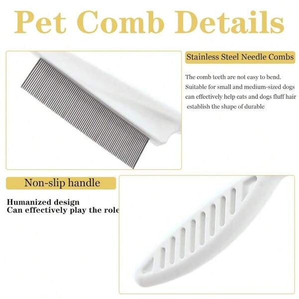Flea Comb For Cats & Dogs, Comb For Removing Fleas, Ticks
