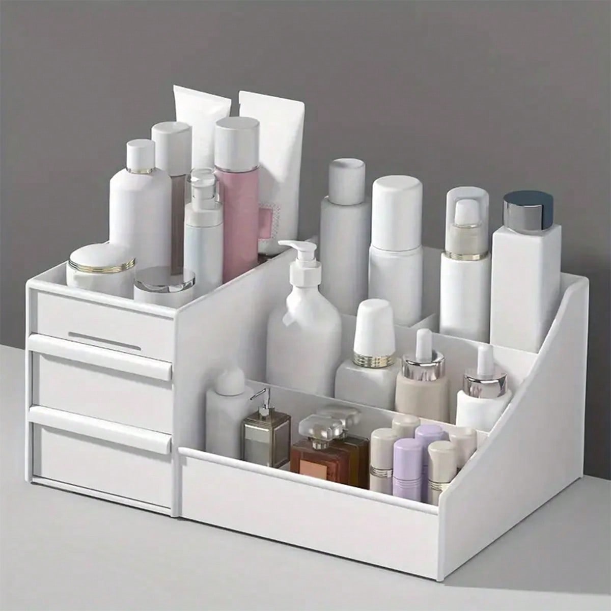 1 Pièce Organisateur De Tiroirs De Bureau En Plastique Avec Plusieurs Compartiments Pour Ranger Les Produits Cosmétiques Et De Soins De La Peau,