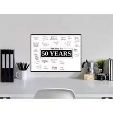 Black 50th Birthday Decorations For Boys Or Girls, Signing Board Guest Book, Funny Birthday Gifts, Sign In Poster For Anniversary, Retirement Decor (Unframed),Wall Art,Canvas Graduation