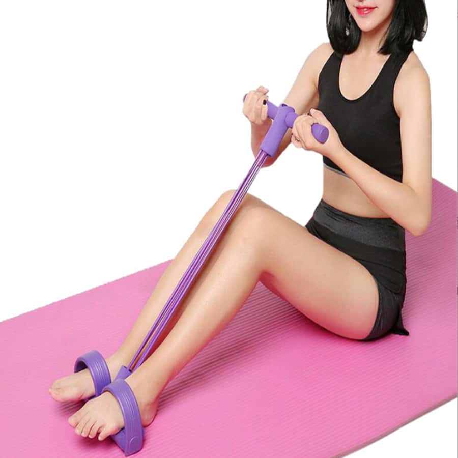 1pc FourTube Foot Pedal Resistance Band, MultiFunctional Yoga Tension