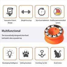 1pc New Design Interactive Cat & Dog Toy Feeder With Rotating Leakage Function, Puzzle Game For Iq Training And Weight Loss - Orange - View 4