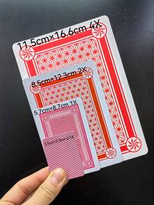 1 张，巨型扑克牌（4.5 英寸 * 6.5 英寸）（11.5 厘米 * 16.6 厘米），纸质材料，巨型扑克游戏，超大纸牌游戏，比普通纸牌大 4 倍，结婚周年派对用品，生日派对用品，暑假派对用品，主题派对装饰品，饮酒派对，圣诞节游戏，圣诞派对，新年游戏 - 紅色 - 查看 3