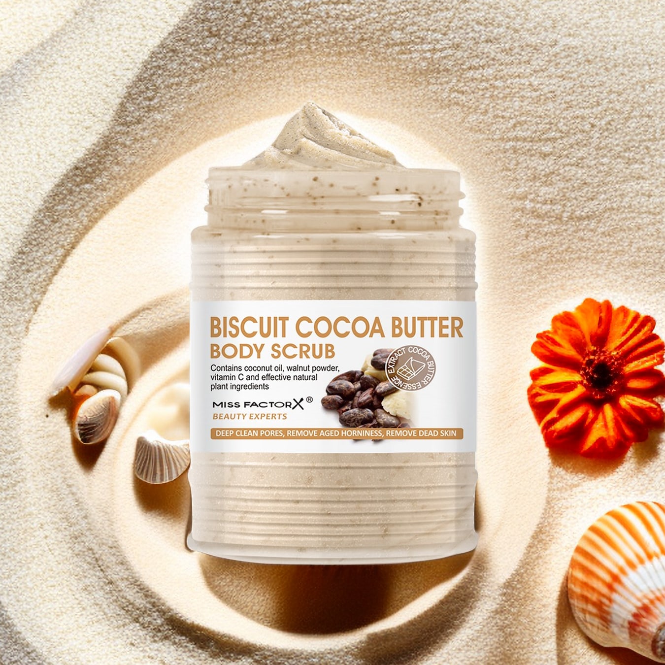 Cocoa Butter Exfoliating Body Scrub 300ml Enriched With Hyaluronic Acid