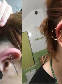 1pc Random Disposable Piercing Needle Stainless Steel Body Piercing Needle Head, 10g-20g - Silver - View 7