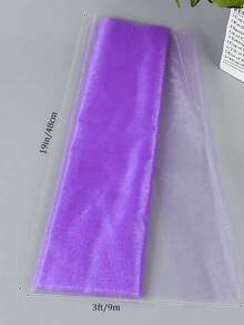 1 Roll 48cm*9m Organza Fabric Wedding Party Decoration - Purple - View 2