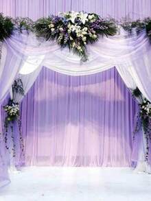 1 Roll 48cm*9m Organza Fabric Wedding Party Decoration - Purple - View 6