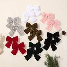 1/2入組可愛手工製作的蝴蝶髮夾（女童）,深絨絨髮夾（兒童）,適合日常使用 - 白色 - 查看 5