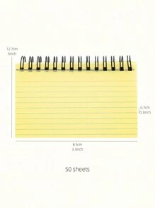 Libreta Simple De Arrancar Con 50 Hojas De Papel Multi-línea De Color Volvente Portátil De Notas Y Memorandos Para Aprender En La Oficina Y En La Escuela - Amarillo - Ver 2