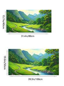 1張油畫布牆藝術海報,風景油畫,適用於家庭客廳門廳裝飾,無框 - 黑色 - 查看 2