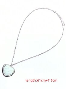 1 件西方绿松石装饰复古银色几何吊坠项链女士款 - Turquoise pendent necklace - 查看 23