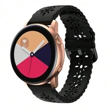 1pc Women's 18mm Solid Color Universal Plum Blossom Pattern Silicone Watch Strap As A Gift For Students Returning To School - Multicolor - View 17