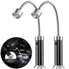 9led靈活軟管手電筒,具有磁鐵,非常適合露營,燒烤,修理,戶外或家庭緊急照明,是男士,爸爸,丈夫,工匠等的超酷軟管燈禮物 - 黑色 - 查看 2