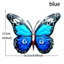 1 件 4 色可選金屬鐵蝴蝶藝術裝飾家用壁掛五金吊墜裝飾品,適合戶外圍欄、花園/臥室/陽台/客廳/露台,送給家人和朋友的好禮物 - 彩色 - 查看 3