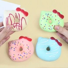 1pc Random Color Cute Cartoon Shaped Cat Ears Donut Slow Rising Scented Stress Relief Toy - Multicolor - View 2