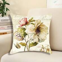 1入組圖案印花亞麻製擺飾枕套,現代風格,不含枕芯,適用於沙發、客廳、臥室、書房 - 彩色 - 查看 1