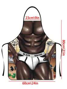1件性感創意有趣的個性化卡通圍裙,適用於派對和婚禮廣告,男女通用新奇情侶用圍裙 - 黑色 - 查看 2