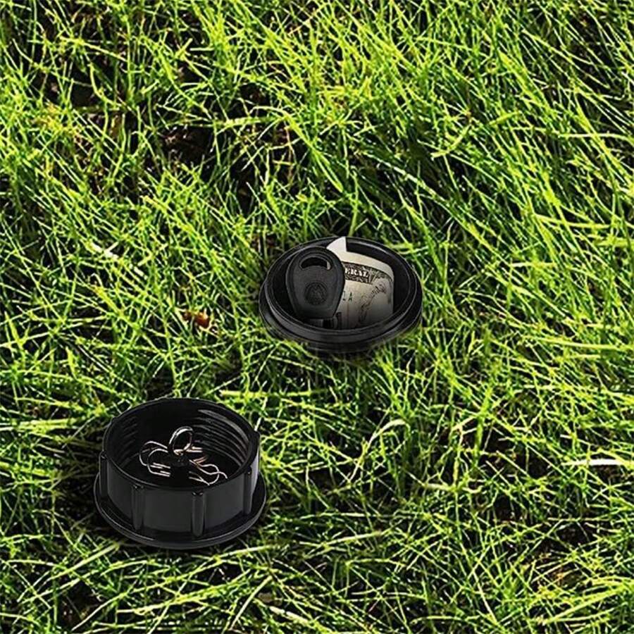 Sprinkler Head Shape Lawn Back Garden Simulated Sprinkler Head Key Storage, Disguised As A Slouchy Device, Suitable For Hiding And Storing Your Valuables - Black - View 1