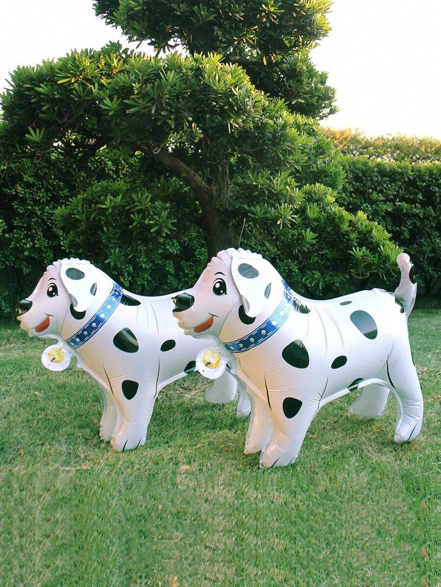2 件 3D 达尔马提亚狗造型气球套装，圣诞节