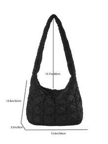 Fashionable Embroidered Women's Tote, Casual Dumpling-Shaped Handbag - Black - View 10