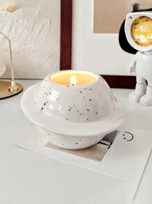 1入組ins風陶瓷行星設計蠟燭座/花盆,營造浪漫氛圍的家居裝飾,情人節和女友/女性朋友生日禮物,高端美學 - 白色 - 查看 2
