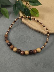 Bohemian Style Wooden Fashion Necklace Suitable For Daily Wear - Coffee - View 3