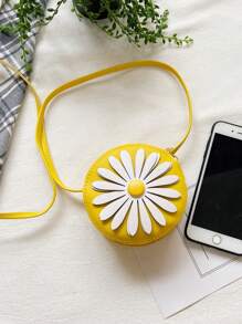 1入組年輕女孩可愛迷你斜挎包，配有拉鍊閉合，採用PU皮革製成，全年適用於日常使用