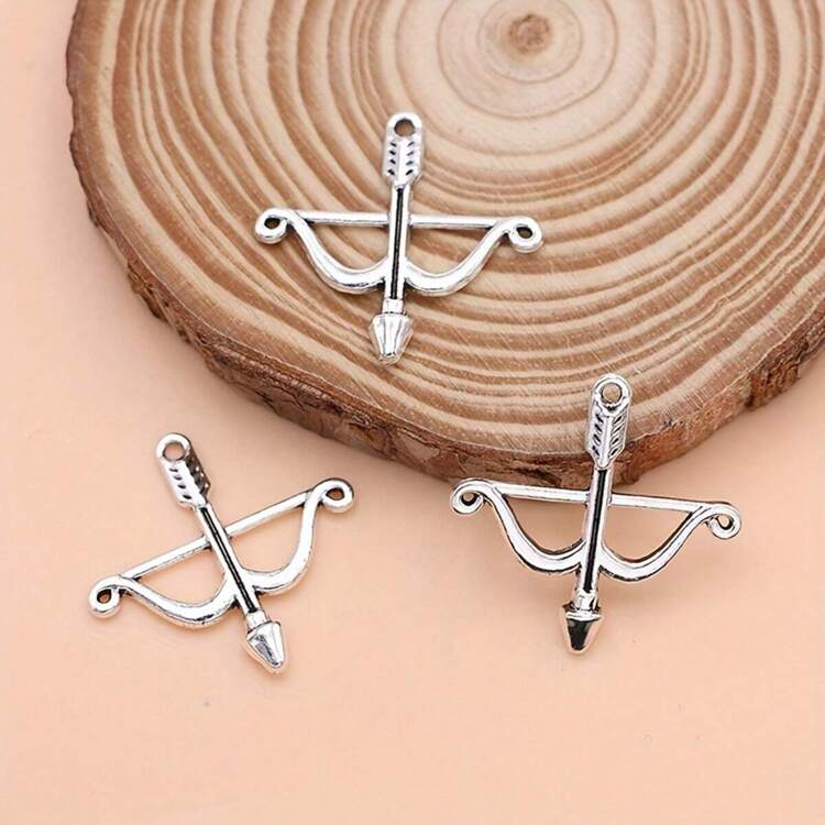 10Pcs Silver Plated Bow And Arrow Charms Pendants For Jewelry Making DIY Necklace Bracelet Earrings Key Chain Accessories