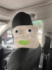 1pc Car Tissue Box Holder Decorated With Cartoon Sausage Mouth Design - Green - View 4