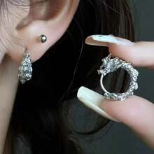 新款潮流龍形耳夾,奢華優雅,多用途,獨特,簡約酷風格耳環,批發 - 龍形耳扣 - 查看 3