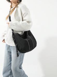 女性手提包、肩袋、斜背包 - 黑色 - 查看 2