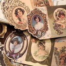 20 Sheets Vintage Material Paper Mirror Frame Collection Retro European Style Picture Frame English Material Basic Scrapbook Decoration Bottom Paper Background Paper - Multicolor - View 2