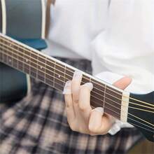 8Pcs/Set Silicone Finger Guards, Guitar Fingertip Protectors, For Ukulele1Guitar, Transparent Color - White - View 7