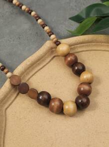 Bohemian Style Wooden Fashion Necklace Suitable For Daily Wear - Coffee - View 2