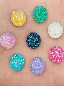 40 hạt đá Cabochon phẳng tráng nhựa AB nhiều màu 12mm dùng trang trí đám cưới, làm hoa tai tự làm, trang trí sổ lưu niệm mùa hè, trường học - Nhiều màu - Xem 2