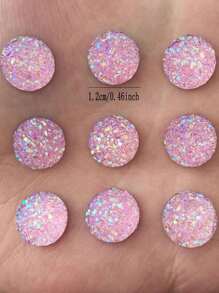 40 hạt đá Cabochon phẳng tráng nhựa AB nhiều màu 12mm dùng trang trí đám cưới, làm hoa tai tự làm, trang trí sổ lưu niệm mùa hè, trường học - Nhiều màu - Xem 3