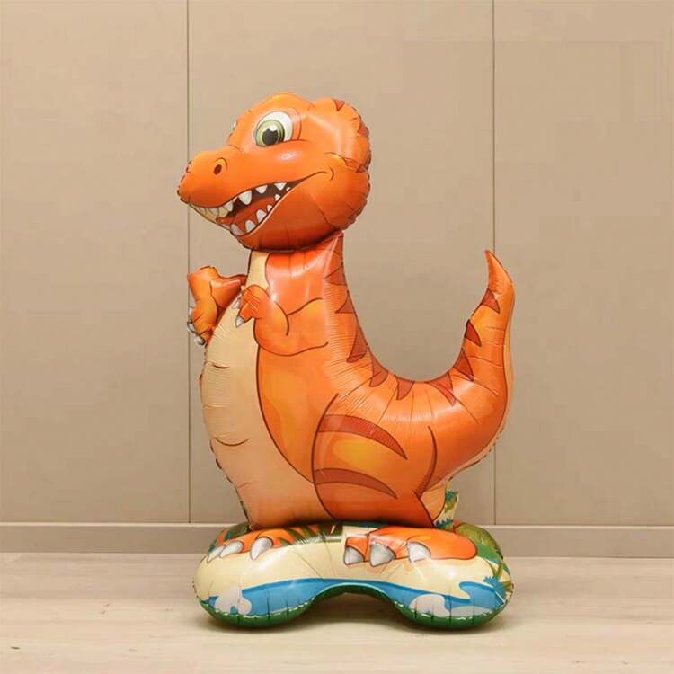 1pc/3pcs Jurassic Dinosaur Foil Balloons On Pedestal, Jurassic Dinosaur Theme Party, Birthday, Anniversary, Party Decorations, Creative Decor,Christmas - Multicolor - View 7
