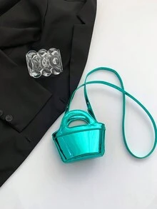 1 件迷你 PU 防刮耳机/口红包，配有长/单/斜肩带，适合拍照、搭配服装、礼物、时尚个性化女士手提包、绿色，适合圣诞节/情人节 - 綠色 - 查看 5