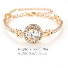 時尚全鑽手鍊女士簡約優雅百搭閃鑽手鍊隨機顏色1入 - 彩色 - 查看 2