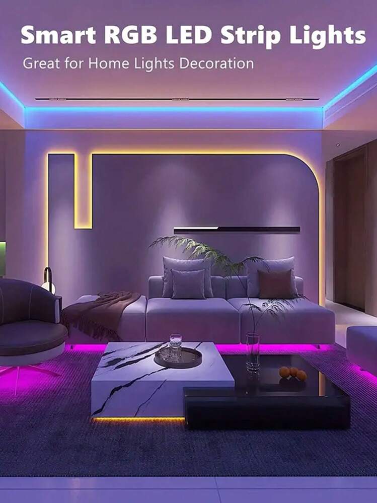 1 juego de 1m, 2m, 3m, 5m, 10m, 15m, 20m [2 rollos de 10m], 30m [2 rollos de 15m], 40m [2 rollos de 20m] de luces led de tira multicolor con control remoto, para decoración del hogar, pared, dormitorio, pasillo, jardín, bar - Multicolor - Añade 6