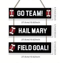 1件以運動為主題的木製壁畫,帶有卡通圖形,包括籃球、足球、棒球和橄欖球,適用於寶寶兒童房、男孩臥室和遊戲房裝飾 - 彩色 - 查看 5